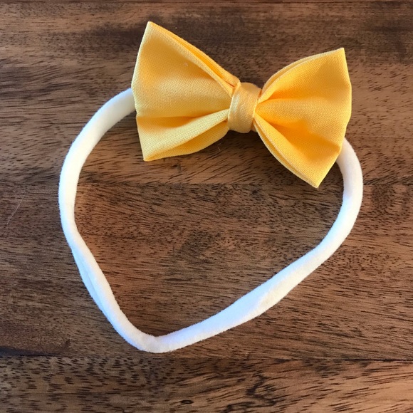yellow bow headband baby